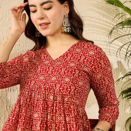 AHIKA Print Ethnic Peplum Top-picture-8