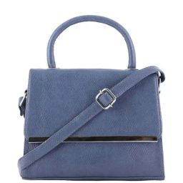 Toteteca Blue Textured Medium Satchel Handbag-image-80