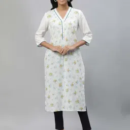 Aurelia White Printed Straight Kurta-picture-23