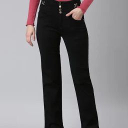 SHOWOFF Black Denim Straight Fit Mid Rise Jeans-image-27