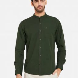 METTLE Green Cotton Regular Fit Shirt-picture-23