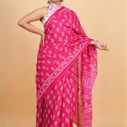 Lovwear Pink Pure Cotton Sarees-picture-28