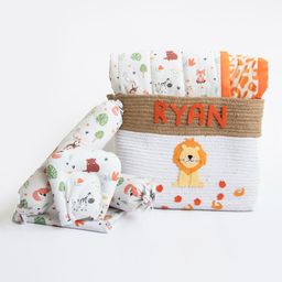 Yellow Doodle Baby Animals Organic Bedding Gift Basket - Multicolor-image-96