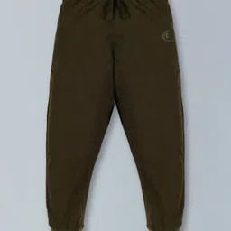 Kiddopanti Unisex Solid Track Pants - Military Green-picture-25