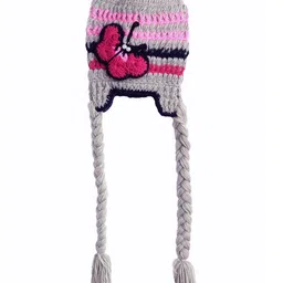 MayRa Knits Hand Knitted Butterfly Detailed Cap - Grey-picture-20