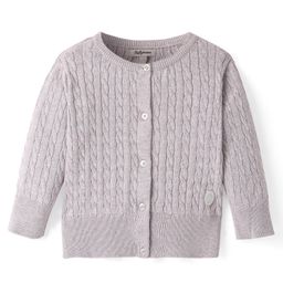 ToffyHouse Cotton Knit Full Sleeves Solid T-Shirt with Front Button Closure -Grey-picture-27
