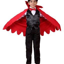 Itsmycostume Halloween Theme Full Sleeves Dracula Vampire Costume Set - Red-image-83
