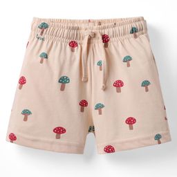 Ollypop Sinker Knit Knee Length Shorts With Mushroom Print - Pink-picture-10