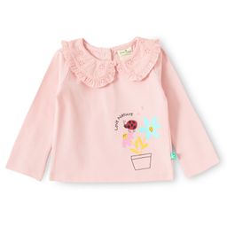 JusCubs Cotton Knit Full Sleeves Floral & Ladybug Printed Peter Pan Collared Light Winter Sweatshirt - Pink-picture-6