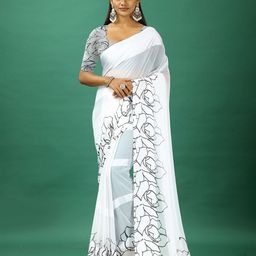 VIRENDRA TEXTILES Women Printed Satin Saree With Blouse Piece-image-43