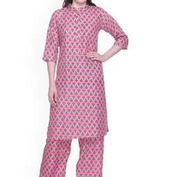 TRUDO Women Floral Printed Regular Pure Cotton Kurta with Palazzos-picture-55