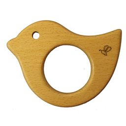 TinyBee Dove Whale Rocket & Circular Wooden Teethers Pack of 4 - Brown image 3