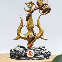 DARIDRA BHANJAN Brown Trishul Damru Idol Showpiece-image-64