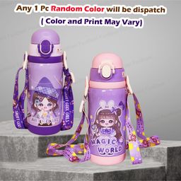 FunBlast Princess Theme Hot & Cold Water Bottle with Dual Cap Random Print - 450 ml image 4