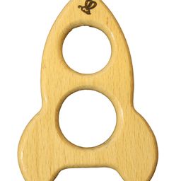 TinyBee Dove Whale Rocket & Circular Wooden Teethers Pack of 4 - Brown image 5