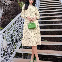 MILOST Floral Print A-Line Midi Dress-picture-33