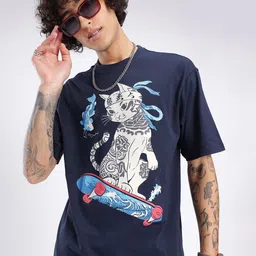 glitchez Street Touch Graphic Printed Relaxed Fit T-shirt-picture-36