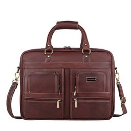 WildHorn Men Maroon Leather Laptop Bag-52