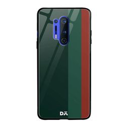 DailyObjects Green & Red Vertical OnePlus 8 Pro Glass Case image 1