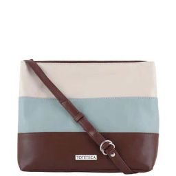 Toteteca Brown Color Block Medium Sling Handbag-image-75