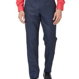 Park Avenue Medium Blue Regular Fit Self Pattern Trousers-picture-17