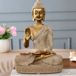 Tayhaa Golden Resin Divine Blessing Buddha Idol-image-7