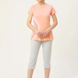 Sweet Dreams Peach Plain Capri Set-image-53