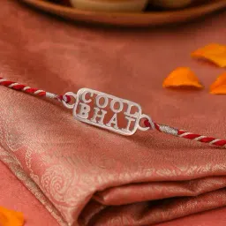 Ornate Jewels 925 Silver Rhodium Plated Cool Bhai Thread Rakhi for Brother with Roli Chawal-picture-43