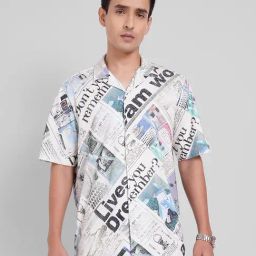 People By Pantaloons White Relaxed Fit Printed Shirt-picture-35