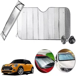Auto Pearl F155 Dashboard Sun Shade Cover with Suction Cup for Mini Cooper Cooper (Silver)-21