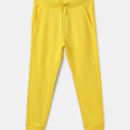 United Colors of Benetton Kids Yellow Cotton Logo Trackpants-image-33
