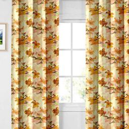 Aura Rose & Mustard Set of 2 Floral Door Curtain-image-48