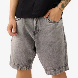 The Souled Store Grey Cotton Lycra Regular fit Shorts-image-31