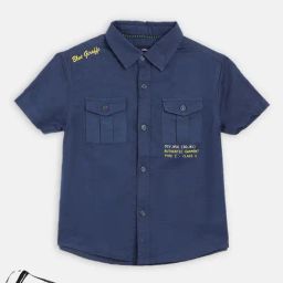 Blue Giraffe Kids Navy Regular Fit Shirt-picture-31