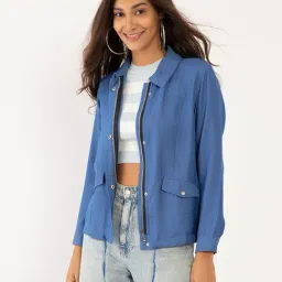 Zink London Blue Regular Fit Jacket-image-42