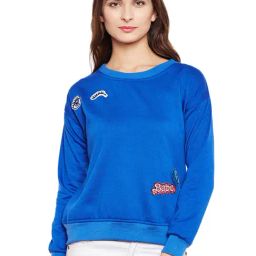 Belle Fille Blue Patchwork Sweatshirt-image-0