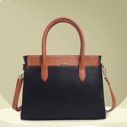 Fastrack Black Color Block Medium Handbag image 2