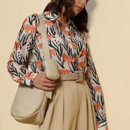 Vero Moda Off White & Orange Printed Shirt-image-48