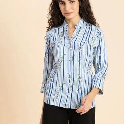 Moomaya Blue Striped Shirt-image-46