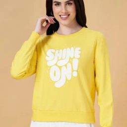 People by Pantaloons Yellow Printed Sweatshirt-image-50
