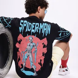 Kook N Keech Marvel Spider-Man Printed Oversize Pure Cotton T-shirt-picture-0