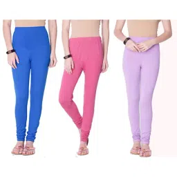 Dollar Missy Multicolor Cotton Leggings (Pack of 3)-47