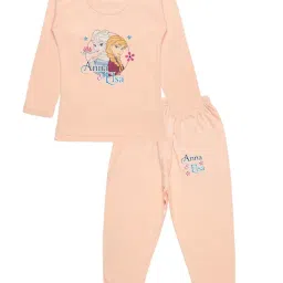 Bodycare Kids Peach Printed Full Sleeves T-Shirt with Pants-image-74