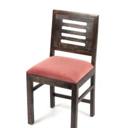 Ikiriya Rosslyn Solid Dark Brown & Pink Wood Dining Chair Mahogany Finish-image-99