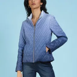 Label Ritu Kumar Blue Quilted Jacket-image-14
