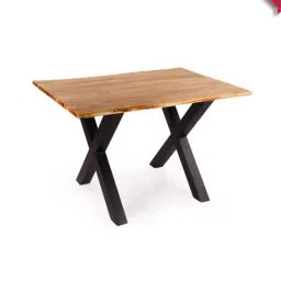 ExclusiveLane Raw Edges Beige Acacia Wood Handcrafted 4 Seater Dining Table-image-41