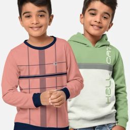 HELLCAT Green & Pink Printed Full Sleeves T-Shirt (Pack Of 2)-image-81