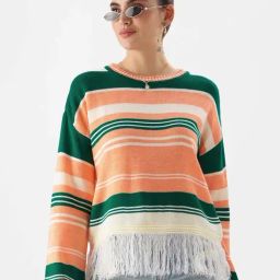 The Souled Store Multicolored Striped Sweater-image-58