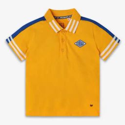 Ed-a-Mamma Kids Yellow Solid Polo T-Shirt-image-39