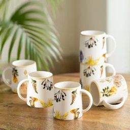 Exclusivelane Floral White Ceramic Tea Cups-30